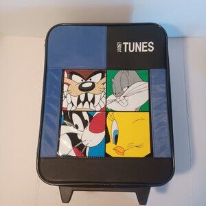 1998 Looney Tunes Rolling Suitcase Luggage Kids  Bugs Bunny Tweety Taz Sylvester